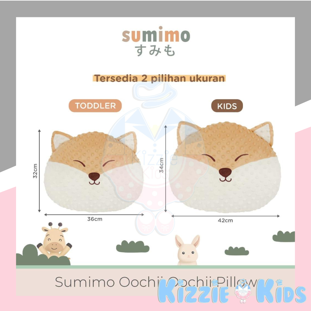 Sumimo Fluffy OoCHii OoCHii Pillow TODDLER/KIDS/Bantal Karakter Bulat Lembut Bayi&amp;Anak