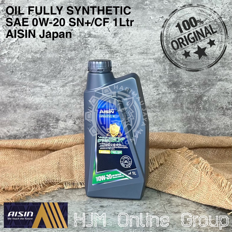 OLI MESIN AISIN MOTOR OIL FULLY SYNTHETIC SAE 0W-20 SN+/CF 1 Liter