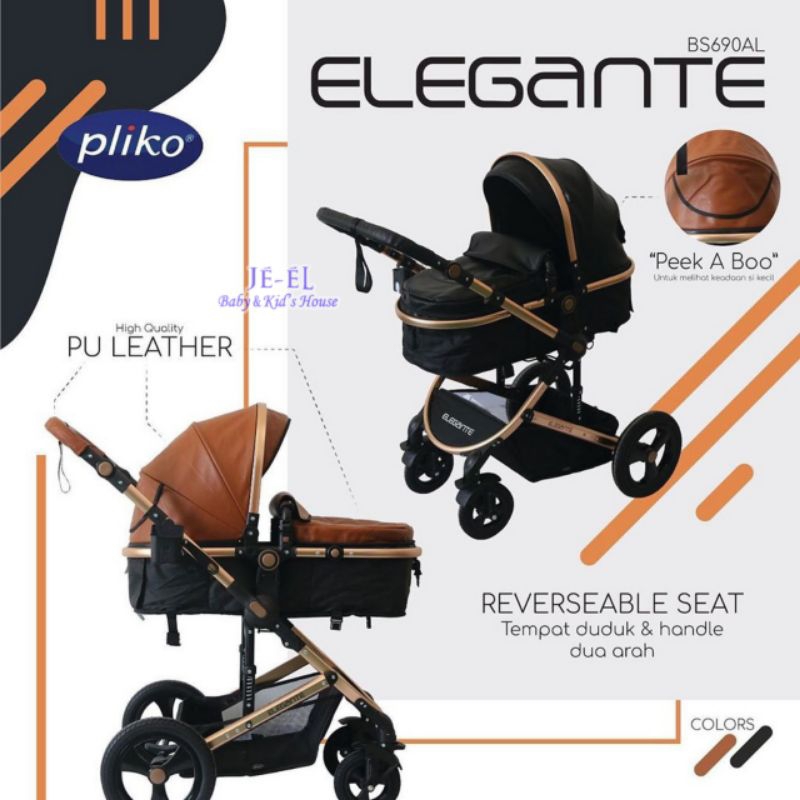 Stroller Pliko Elegante BS690AL 2in1 Kereta Bayi Reversible Handle Reversible Seat / Kereta Sorong Bayi Dua Arah