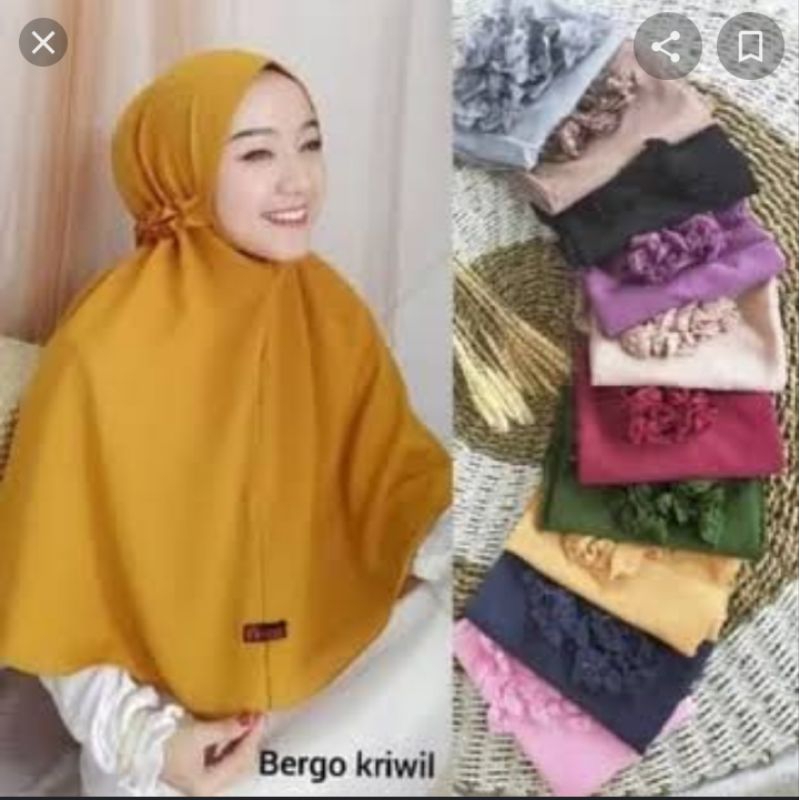 hijab dewasa kerudung dewasa bergo kriwil kekinian azkia hijab collection