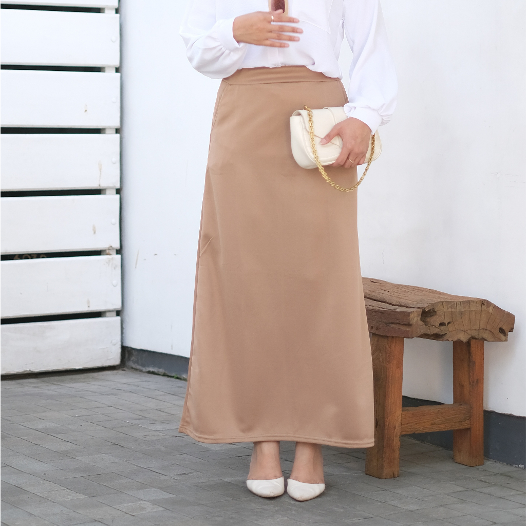 ROK SCUBA A-LINE / ROK KERJA WANITA / KARITA SKIRT DEEWIDIY