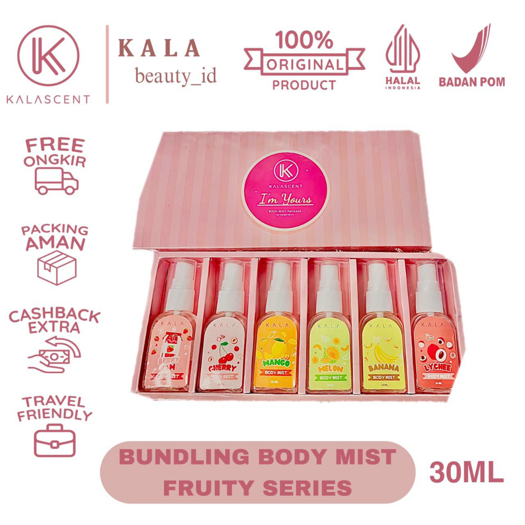 KALA Get 6pcs Body Mist Package Fruity Series Spray 30ml