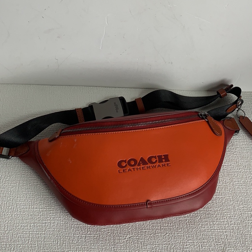 Coach 3795  5343 Napa cowhide sports waist pack Anti Nilon Men's Classic Logo Jacquard Fabric LEAGUE Waistpack Chest Bag Crossbody Bag  yaobao