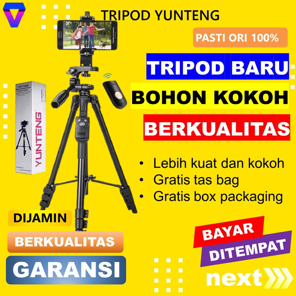 TRIPOD KAMERA DSLR UNTENG TRIPOT HP DAN KAMERA CANON PAKAI REMOT TONGSIS HANDPHONE BLUETOOTH JS110