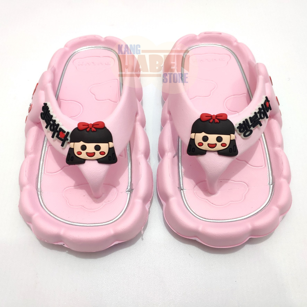 Sandal Jepit Korea Anak Kecil Perempuan ukuran 24 - 29 Karakter Lucu Habenkids
