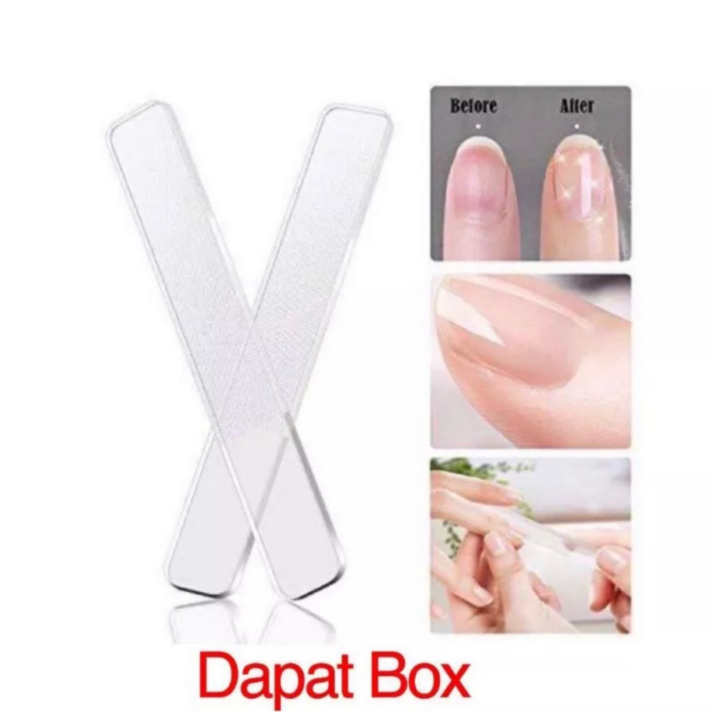 FREE BOX ALAT KIKIR KUKU UNTUK MANICURE PEDICURE ||  NAIL ART KIKIR KUKUNANO GLASS - BD