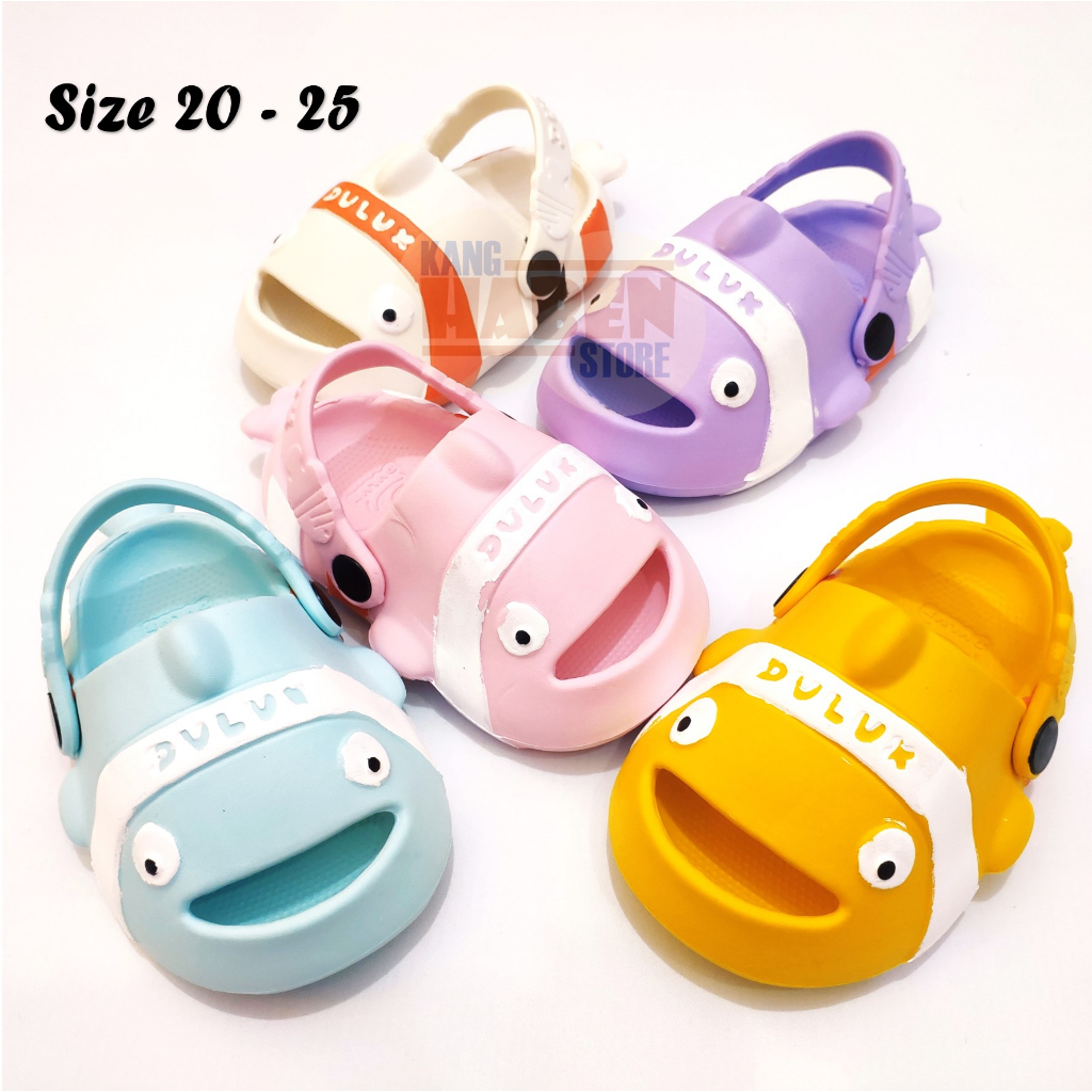 New Sandal Anak Bayi Balita Cewek Cowok ukuran 20 - 25 Bentuk Ikan Nimo Lucu Habenkids