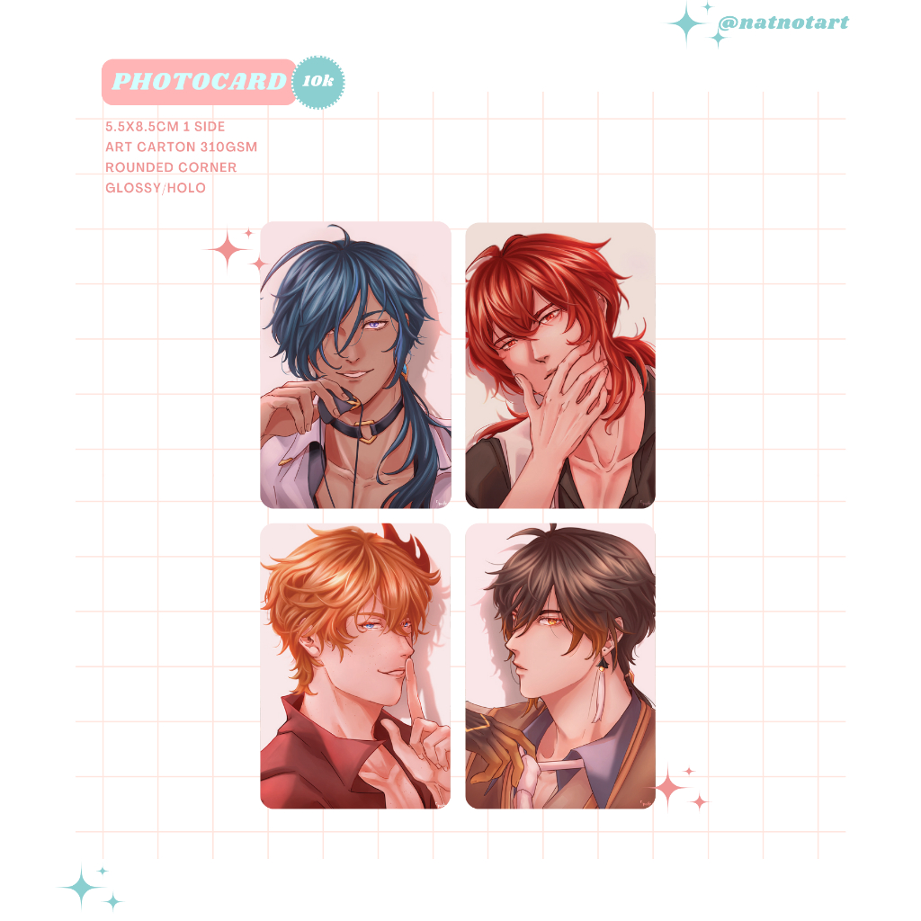 Genshin Impact Photocard - Childe Kaeya Diluc Zhongli