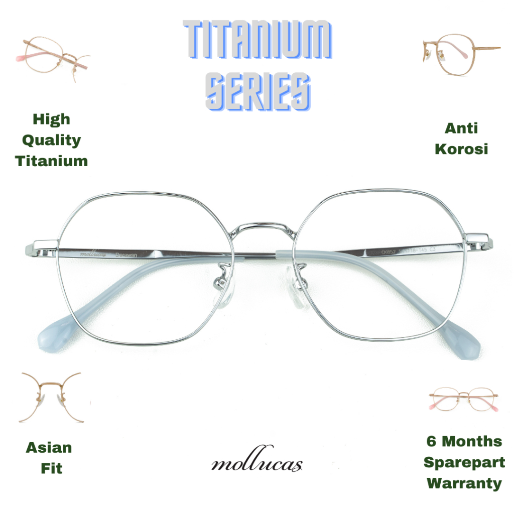 Mollucas - Mollucas Derawan CK852 C3 Silver - Frame Kacamata -Pria/Wanita - Minus/Silinder/Plus