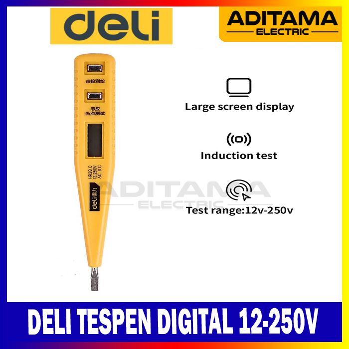 Deli Digital Test Pen 12-250V / Tespen Digital 12-250 VAC DELI