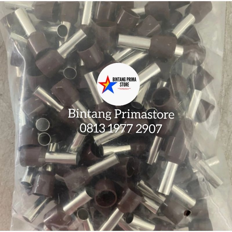 Skun Kabel Ferrules / Scun Botol Ukuran 10 mm Warna Coklat Satuan