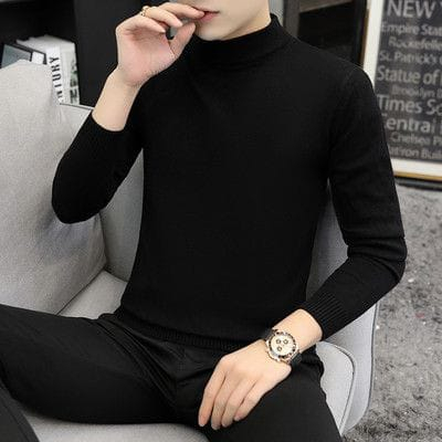 Sweater Rajut Pria | Sweater Rajut Kerah Tinggi Polos | Sweater Rajut Turleneck Premium Quality