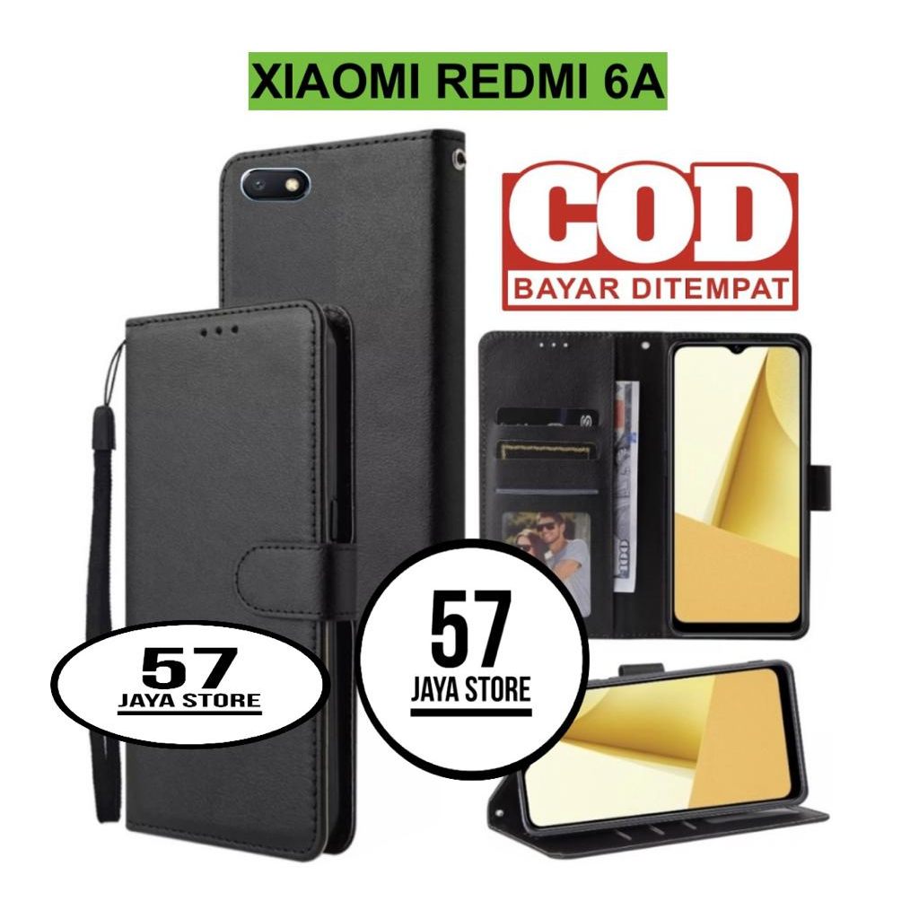 Flip Case Xiaomi Redmi 6A Flip Dompet Casing HP Wallet Leather flip cover