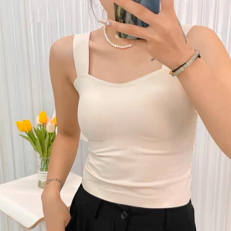 TANK TOP FASHIONABLE PREMIUM ICE SILK MELAR SEAMLESS CROP TOP HIGH QUALITY