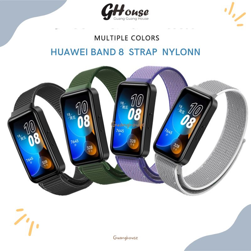 Strap Huawei Band 8 Nilon Tali Pengganti Huawei Band 8 Bahan Nilon Perekat Kancingan Stainless