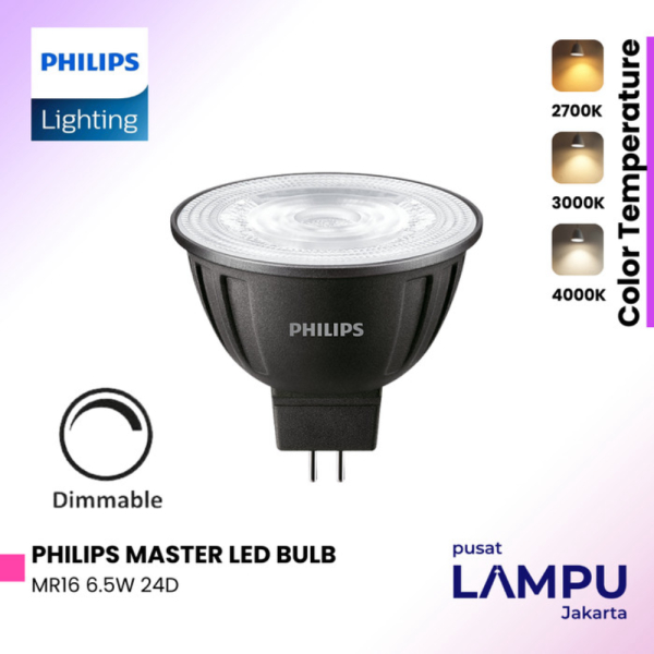 LAMPU PHILIPS MASTER LED MR16 7W 3000K DIMMABLE 24D 12V