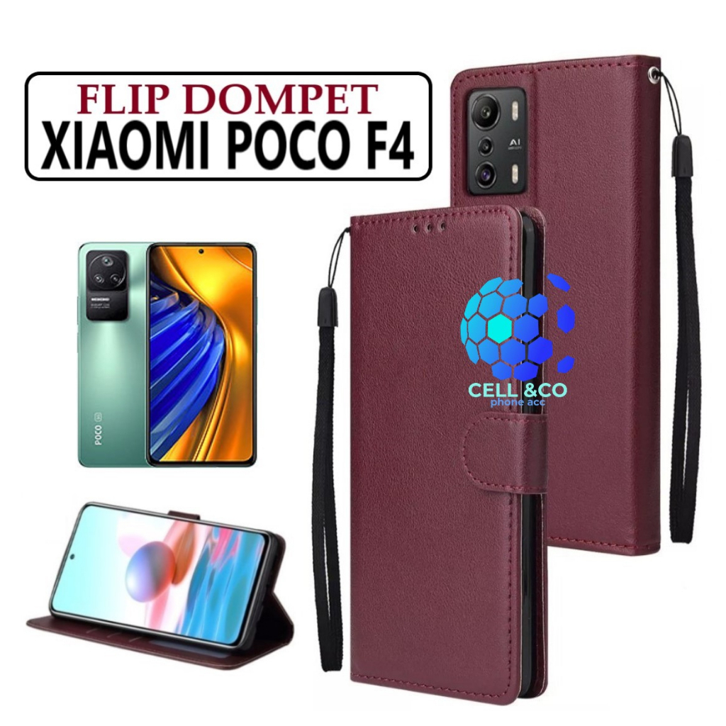 FLIP COVER XIAOMI POCO F4 LEATHER WALLET PREMIUM FLIP CASE BUKA TUTUP KESING HP CASING FLIP CASE WALLET