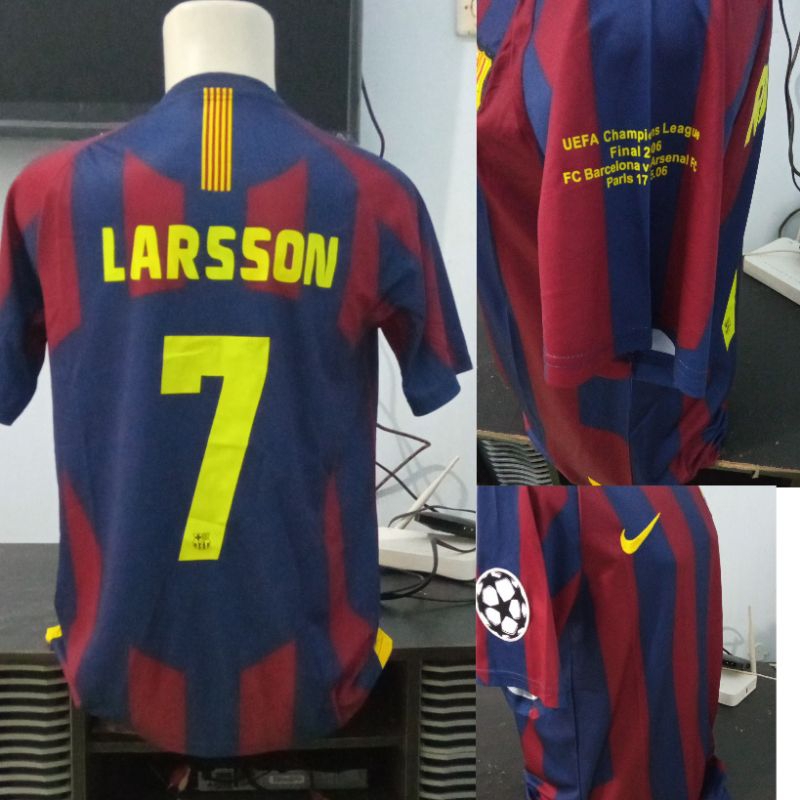 Jersey Barca Home 2005/2006 Final UCL Paris Henrik Larsson 7