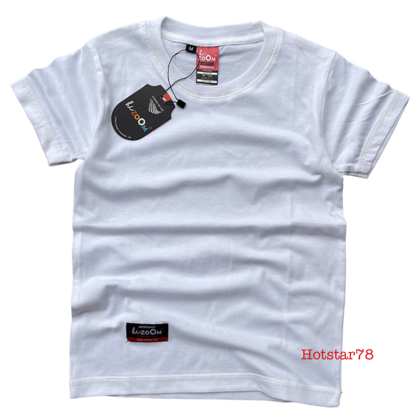 hizoOM  Baju Kaos Putih  Polos Anak Laki - Laki &amp; Perempuan Usia  1-12 Tahun Bahan Katun Premium