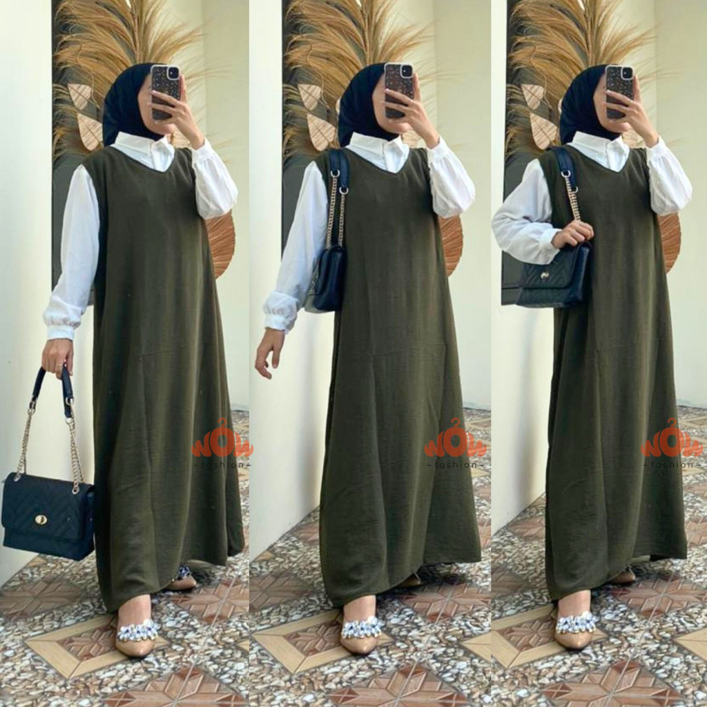 Mira Set Dress Premium / Crinkle Airflow / Gamis Wanita /  Drees Viral