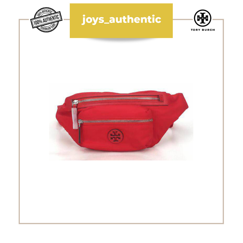 Tas Wanita TB Tory Burch Nylon Belt Bag Brilliant Merah Red Woman Bag Authentic Original