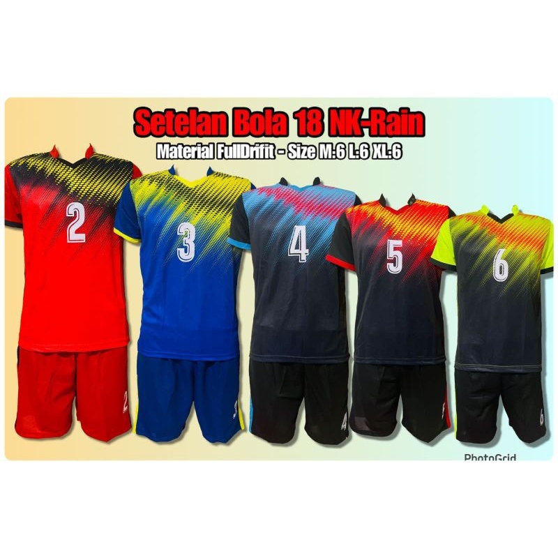 Setelan Bola / Jersey Bola / Setelan Olahraga / Jersey Olahraga Satu Set isi 18 set