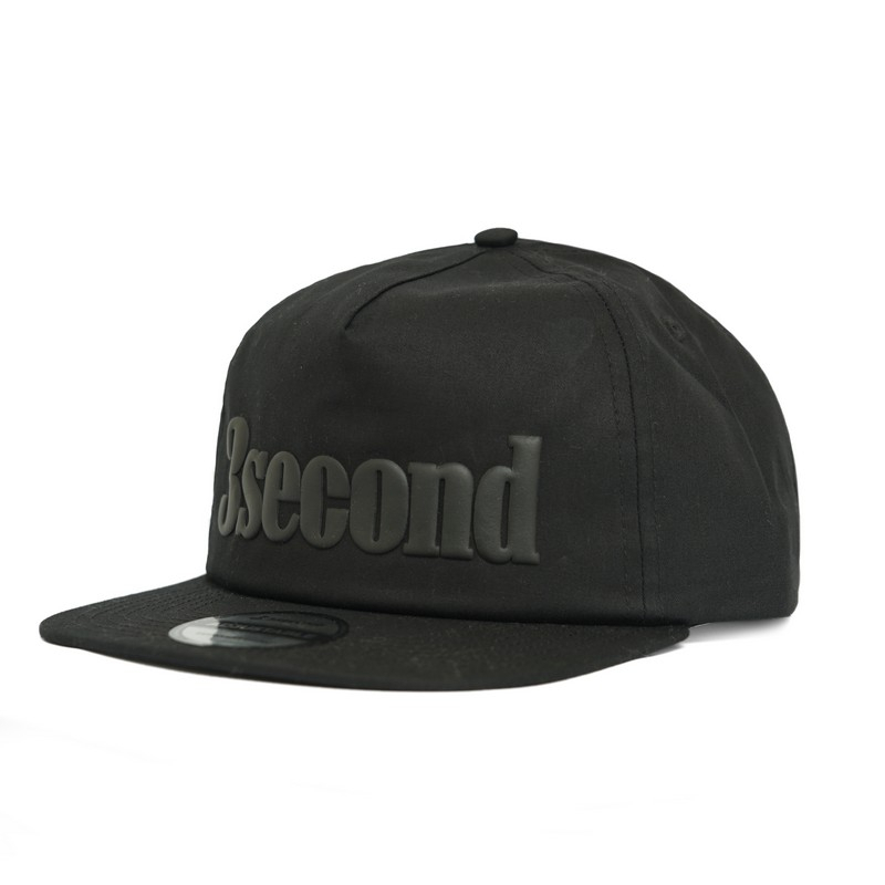 3Second Topi Snapback Logo Timbul Embosh adjustable Hat Hitam 120123