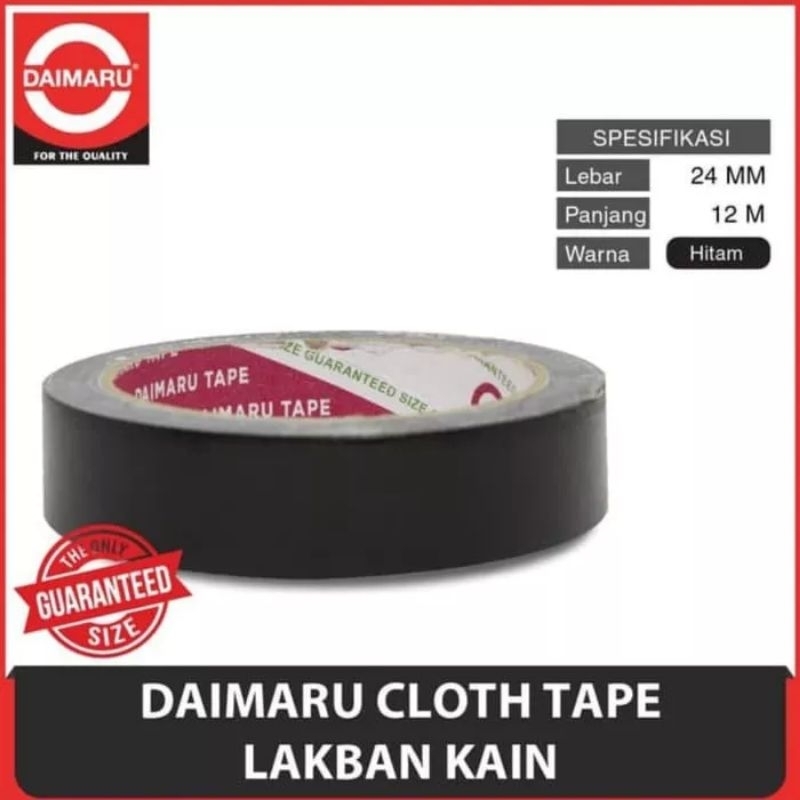 

Lakban Kain Linen Hitam, Lakban Jilid, Cloth Tape DAIMARU 24mm