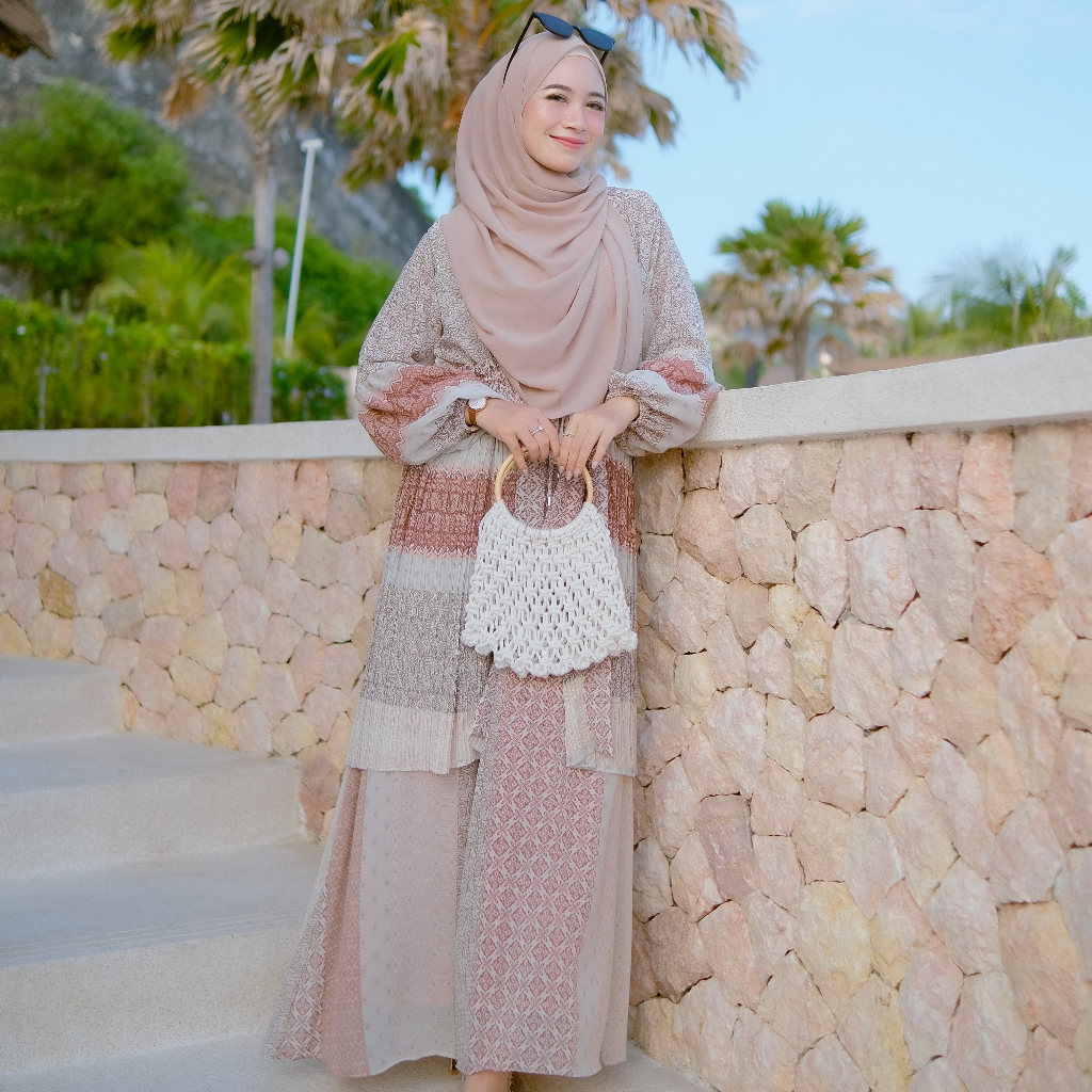 Ladybydiana KARINA DRESS One Set Dress Muslimah Inner dan Outer Bahan Shiffon Ceruty