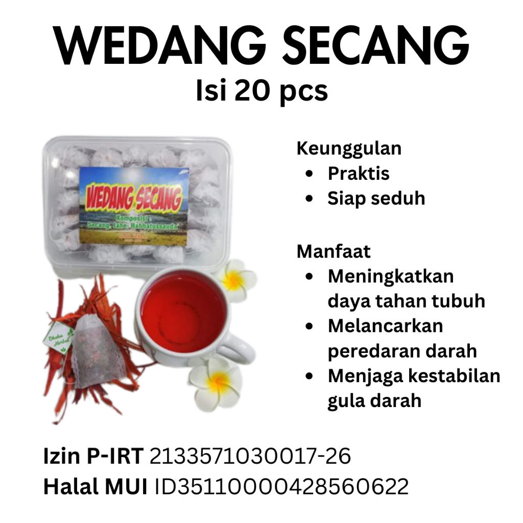 

Teh Celup Rempah | Wedang Secang Uwuh | Ramuan Rempah | Jaga Imun | Dhaha Herbal | Isi 20