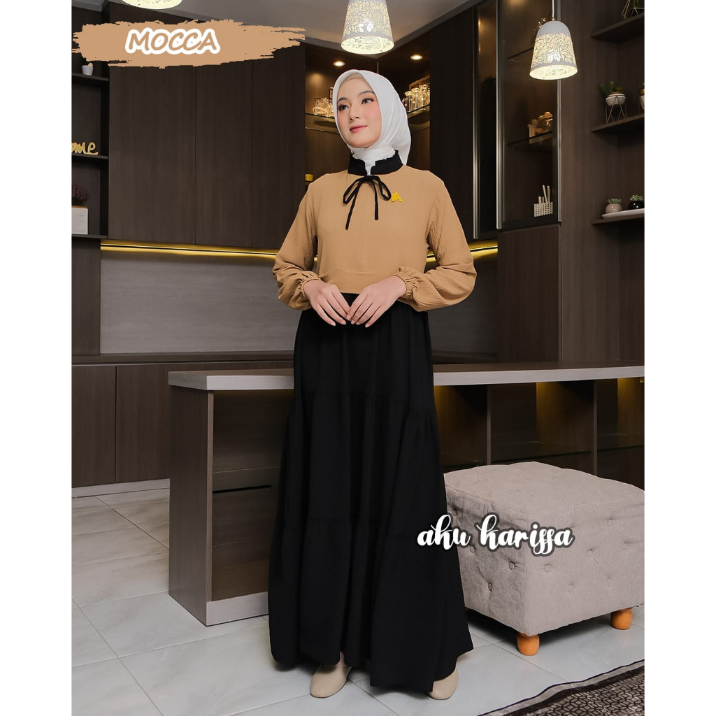 Gamis cringkel AILIN LIANA aku karissa dress pesta simpel mewah kringkel premium dan MARWAH CERUTY