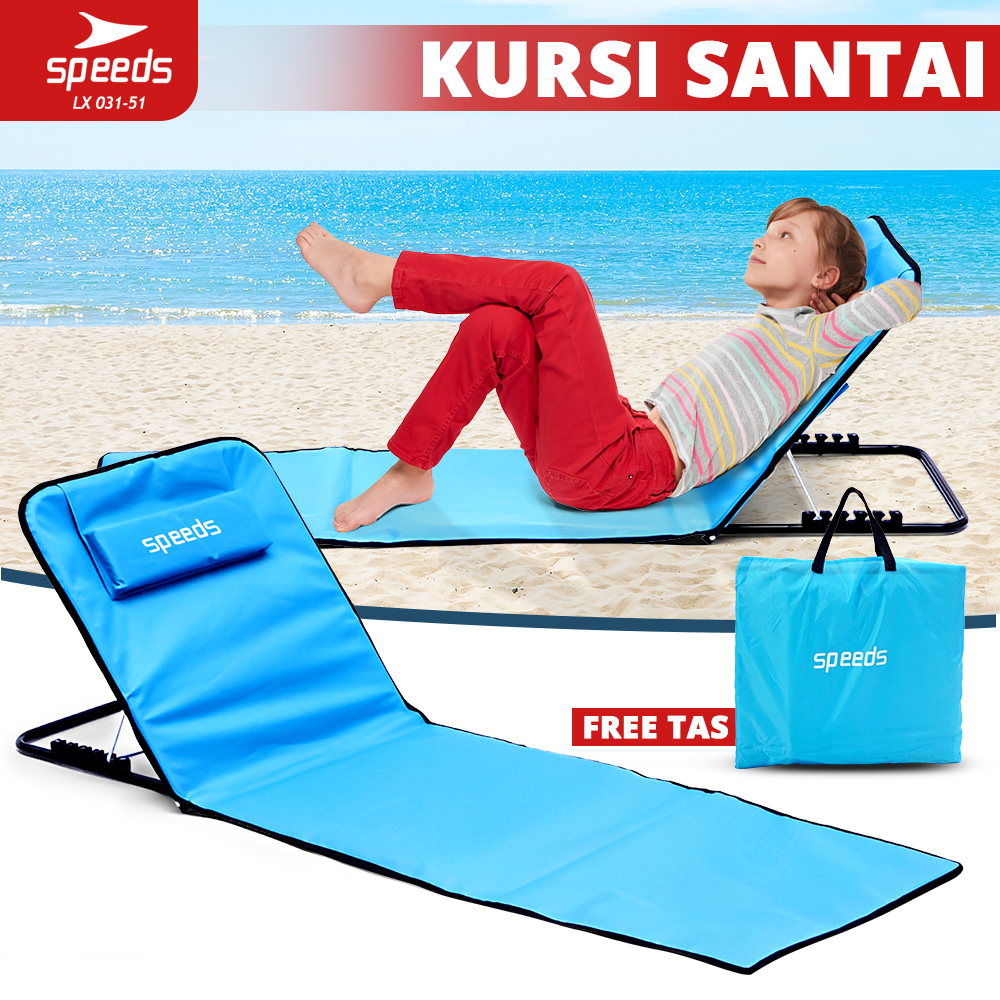 SPEEDS Kursi Lesehan Pantai Lipat Portabel Kursi Lantai Santai Multifungsi Foldabel LX 031-51