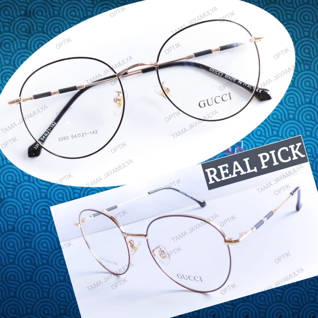 kacamata photocromic frame bulat besar 3260 New OP minus Normal berubah warna