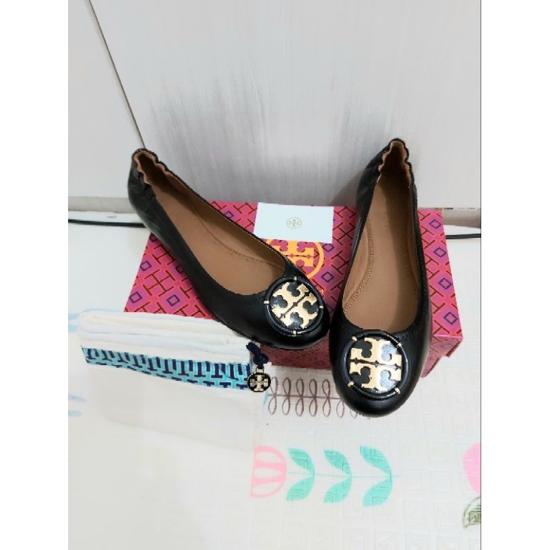 tory burch multi logo flat shoes