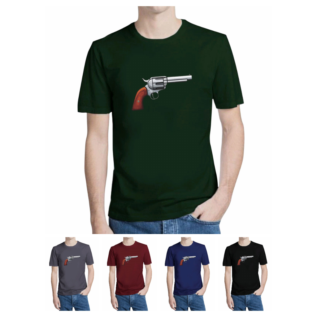 Baju Kaos Provizz Baju kaos terkeren Baju Gambar pistol koboy T-Shirt baju kaos terbaru