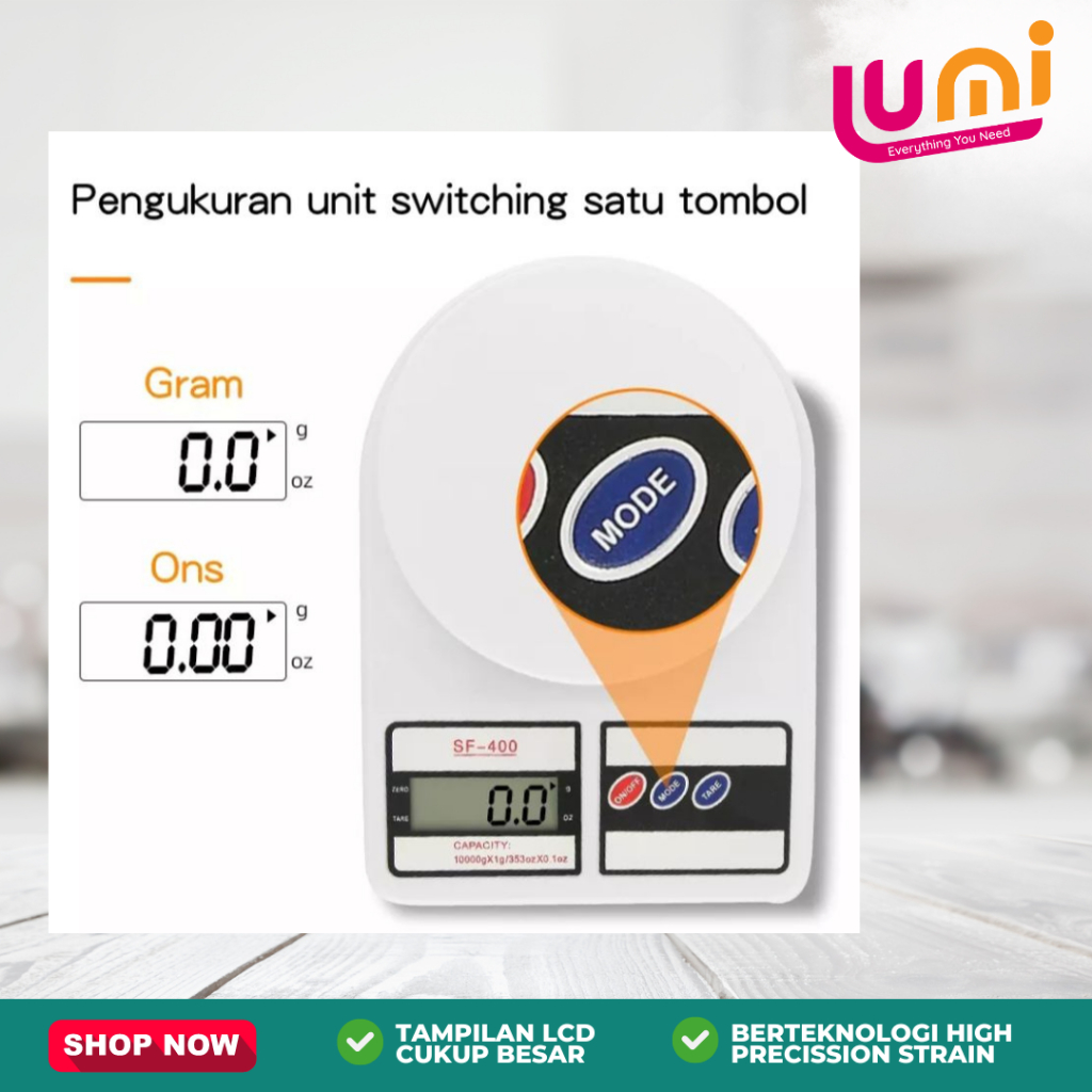 Timbangan Mini Digital Charge LED Peralatan Dapur Electronic Portable Kitchen Scale 10kg Taffware Digipounds Alat Bantu Ukur Berat Makanan Kopi Elektronik Rumah Serbaguna Akurasi 0.1g