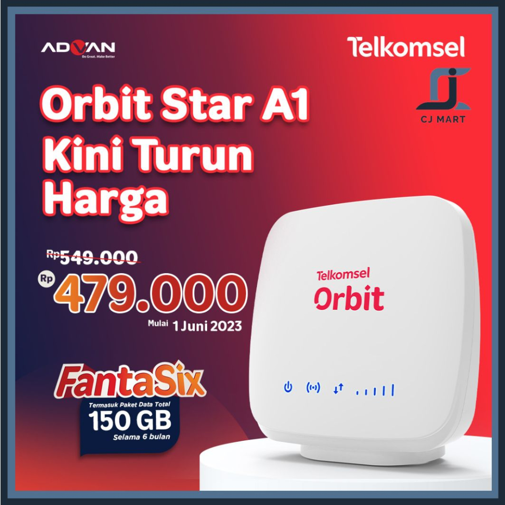 Telkomsel Orbit Star A1 Modem Router 4G WiFi High Speed Free Kuota