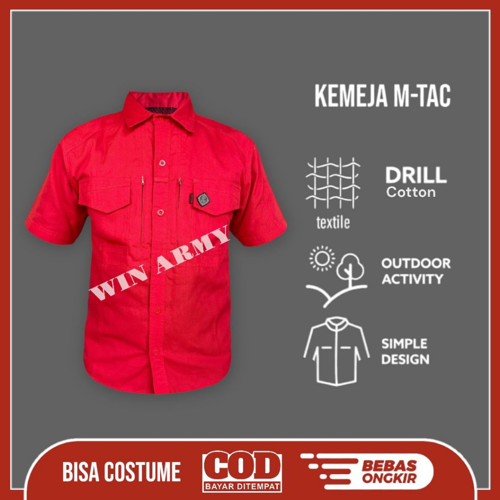 Kemeja M-TAC Pendek Premium / Kemeja Tactical Lengan Pendek Drill Cotton High Quality / Kemeja Taktikal Lengan Pendek / Kemeja Military Distro Murah / Kemeja PDL PDH Formal Terbaru / Kemeja Proyek Safety Militer