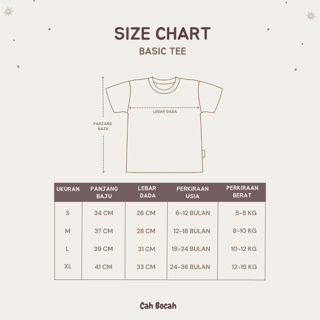 Cah Bocah Basic Tee Unisex  6 - 36 Bulan