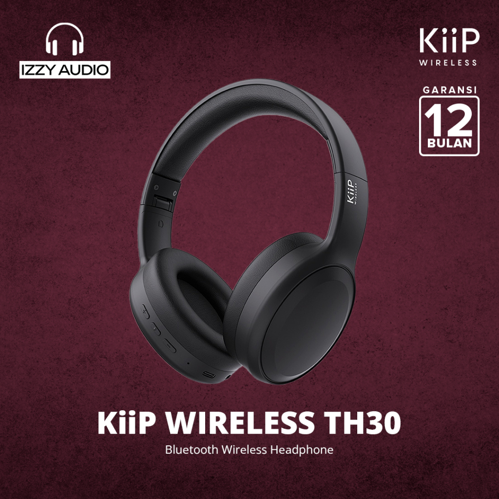 {Free Stiker} KiiP Wireless TH30 Headphone Bluetooth Wireless Headset Earphone-Black