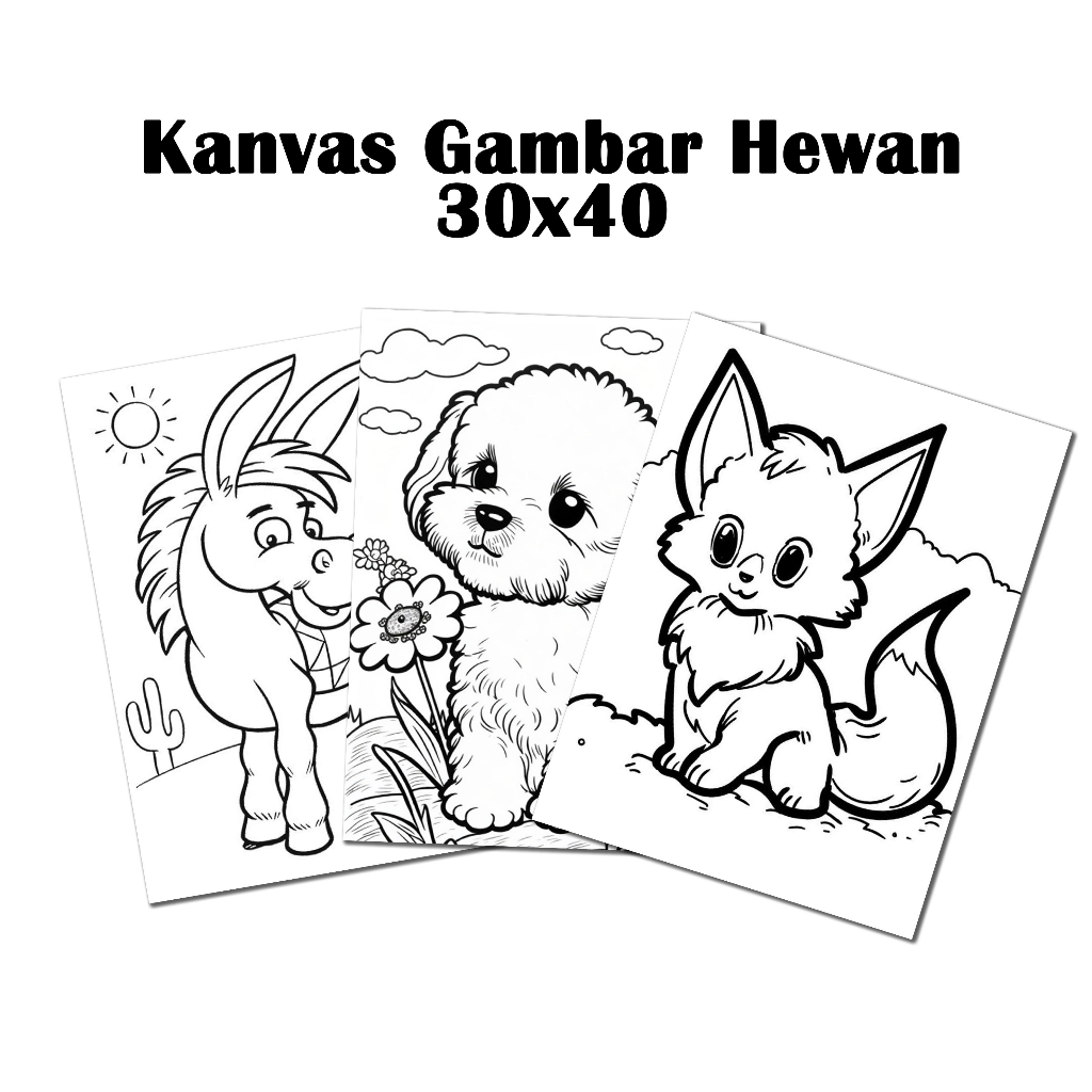 

Kanvas Lukis Gambar Hewan 30x40 Sketsa Anak Mewarnai Coloring