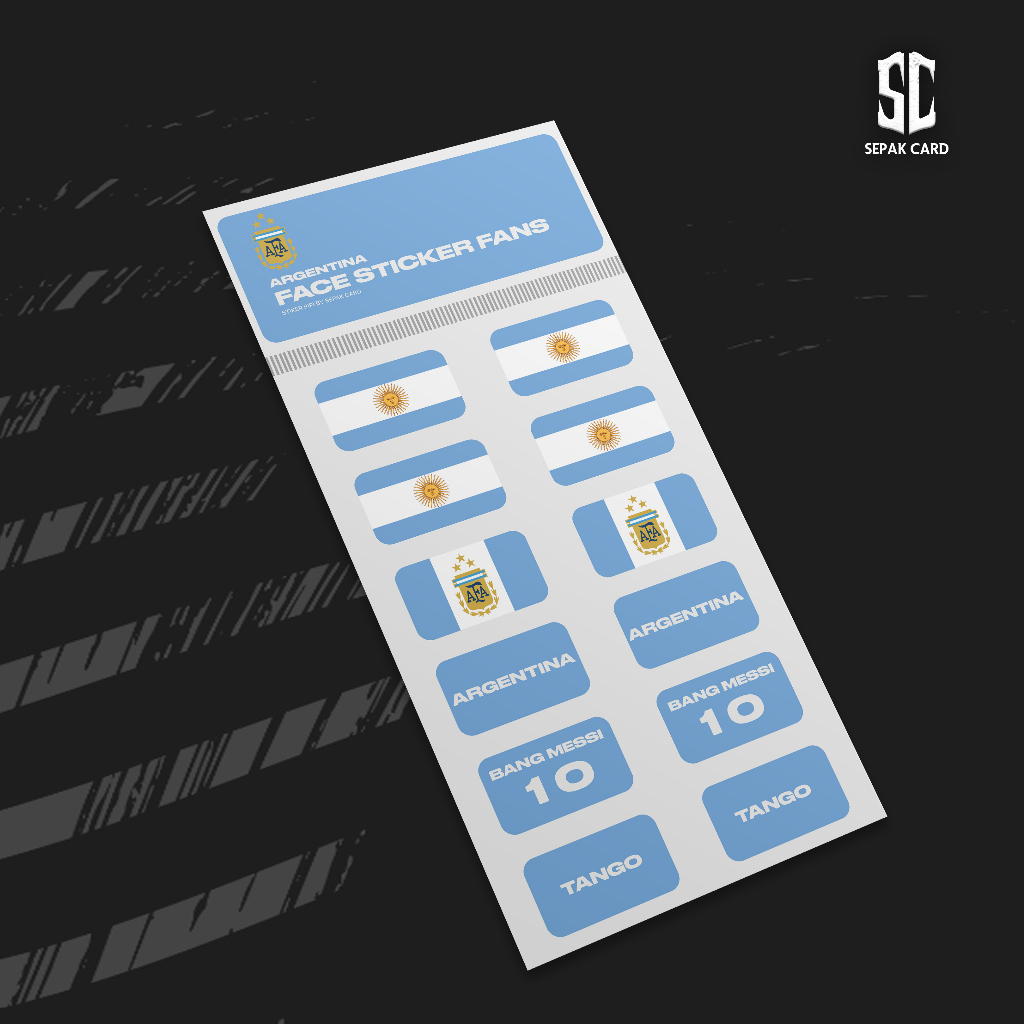 STIKER WAJAH TIMNAS ARGENTINA | STIKER PIPI TIMNAS ARGENTINA KUALITAS PREMIUM