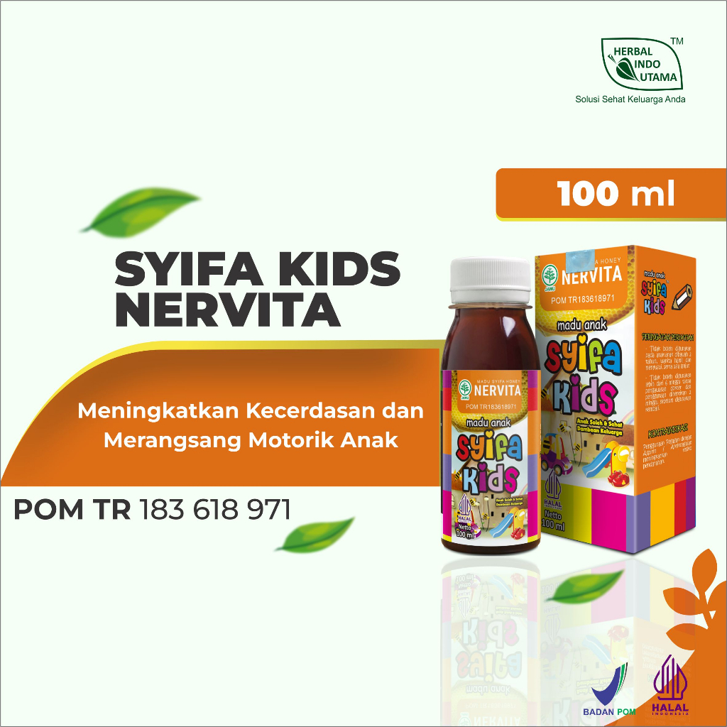 

Syifa Kids Madu Anak Syifa Kids NERVITA - Cerdas Cendekia Suplemen Imunitas Anak 100mL ORIGINAL BPOM
