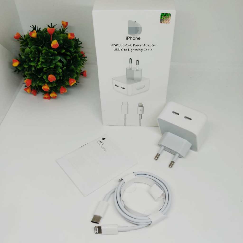 Charger Iph 50W Fast Charging iph 14 promax / Dual Port PD USB-C to Lightning PROMO SEN
