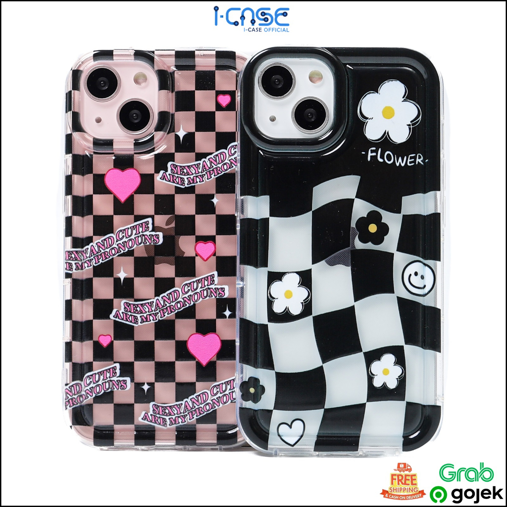 Softcase Grid 2 Motif for iPhone 7 X XR XS MAX 11 Pro Max / 12 Pro Max / 13 Pro Max / 14 Plus Pro Max