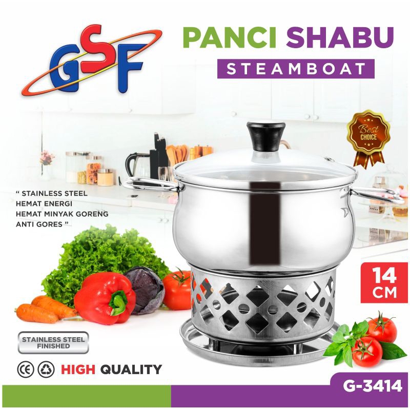 panci shabu 2 sekat gsf 3230 30cm free bubble warp panci korea