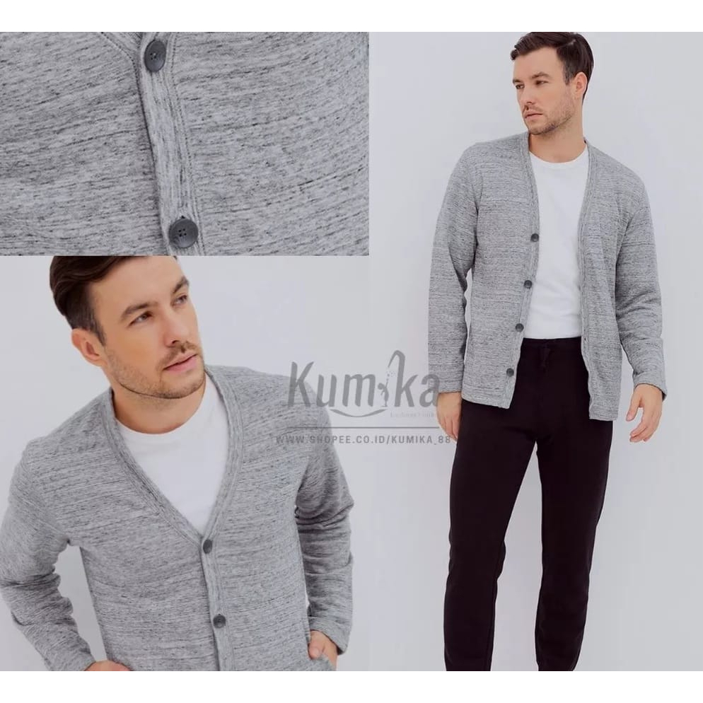 Pria Cardigan Viscose Cardigan Pocket V Cut Fine Marino (UNQK285C)