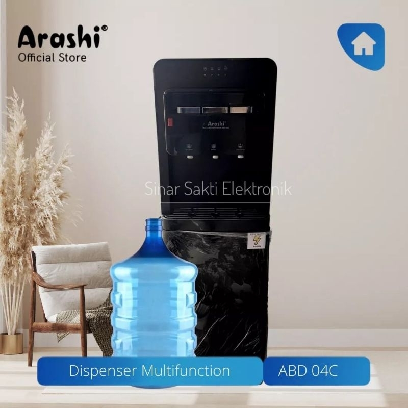 Dispenser Arashi ABD 04C Galon Bawah  ABD04C Hot Normal Cool Low Watt Dispenser Air Panas Normal Dingin