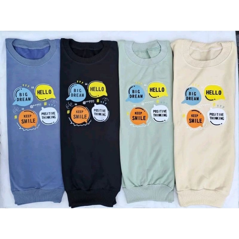 HELLO BIG DREM SWEATER CREWNECK WANITA &amp; PRIA