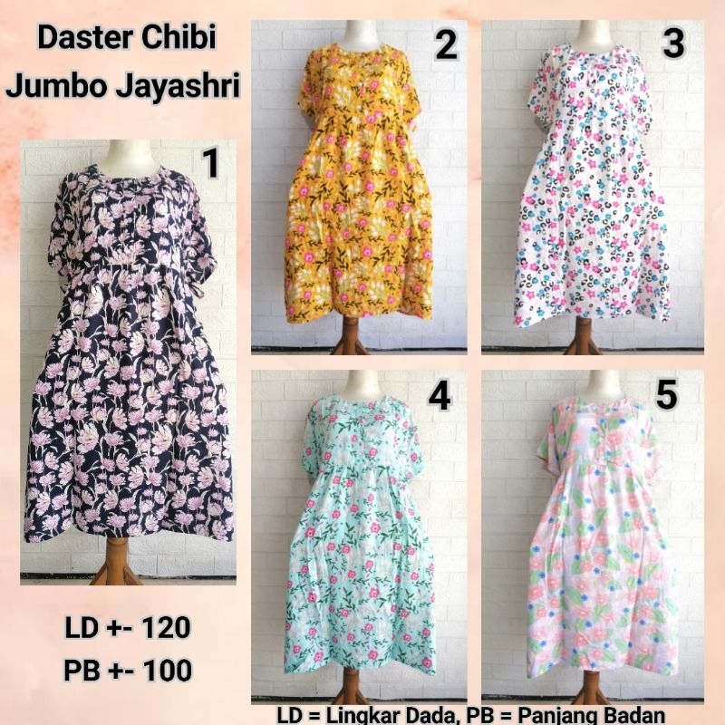 DASTER CHIBI JUMBO LENGAN JAYASHRI SELUTUT LD +- 120 RAYON PREMIUM ADEM BUSUI FRIENDLY
